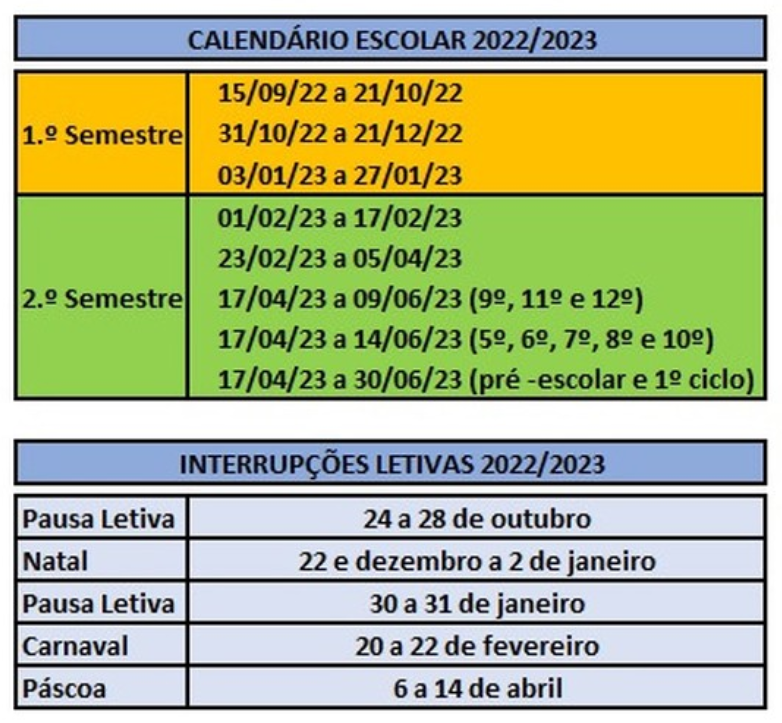 Calendario escolar 2022 2023