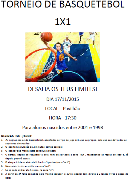 CARTAZ BASQUETEBOL 1x1